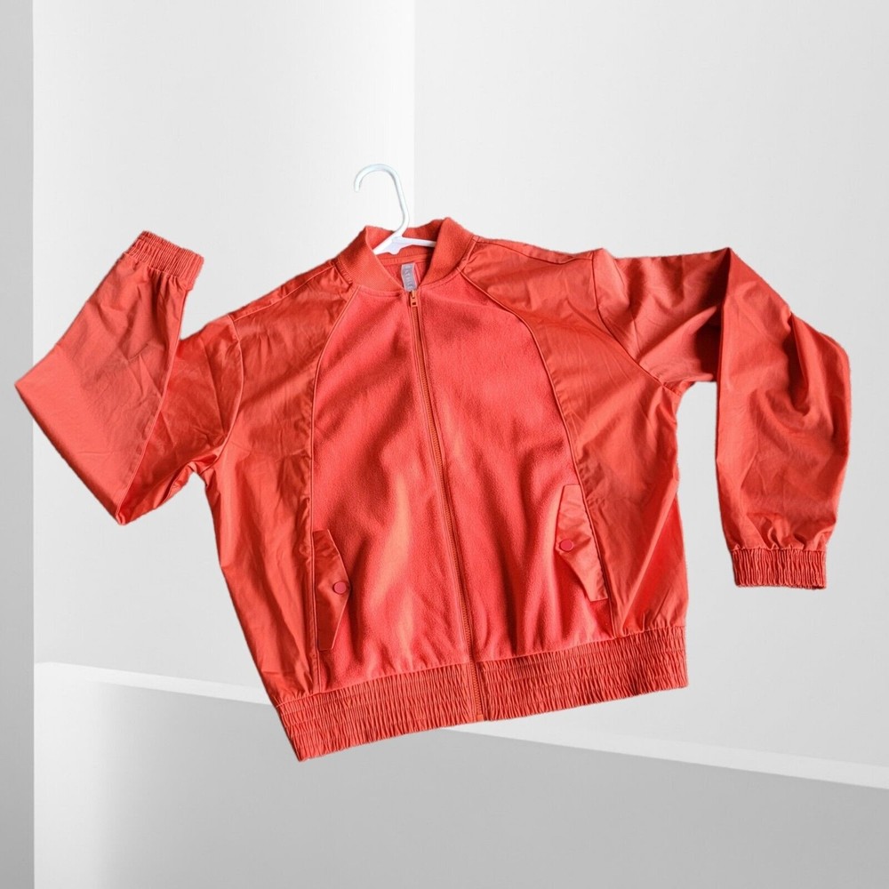Athleta Verbier Orange Softshell Full Zip Athletic Jacket